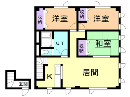 辻ビル(3LDK/2階)の間取り写真