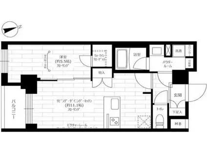 ステージグランデ東武練馬(1LDK/3階)の間取り写真