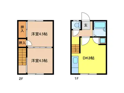 寿荘(2DK/1階)の間取り写真