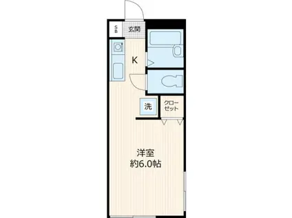 ハピネス佐柄(ワンルーム/1階)の間取り写真