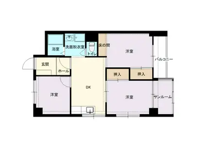 北栄ビル(3DK/2階)の間取り写真