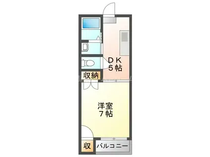 ケイティーマンション(1DK/4階)の間取り写真