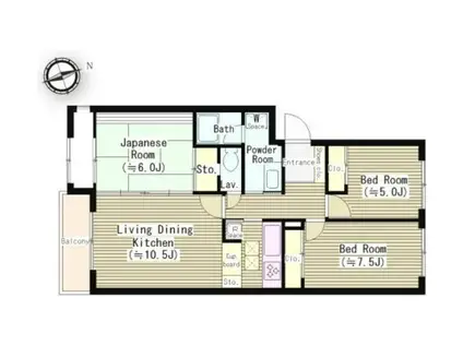 リンズハウス(3LDK/1階)の間取り写真