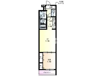 フジパレス茨木東宮町(1LDK/3階)の間取り写真