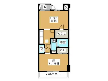 WEAVE(1LDK/2階)の間取り写真