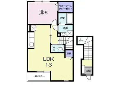 ソルトリバーヒルズ(1LDK/2階)の間取り写真