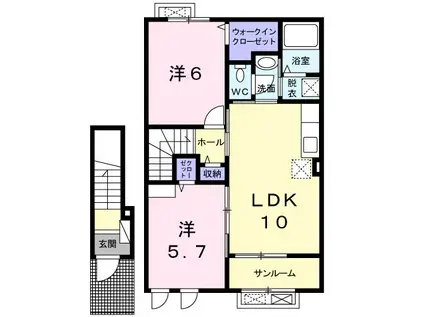 クラール リヒト(2LDK/2階)の間取り写真