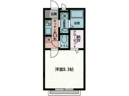 トレスプエンテⅠ(1K/1階)の間取り写真