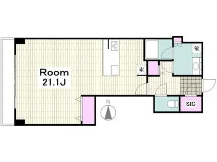 パシフィックロイヤルコートみなとみらい アーバンタワー(ワンルーム/6階)の間取り写真