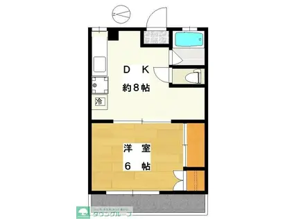 ハイツアサヒ(1DK/3階)の間取り写真