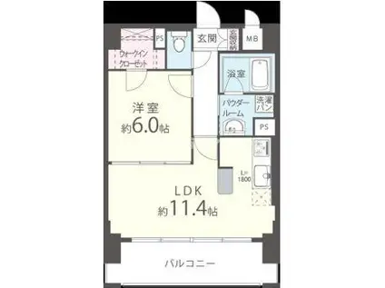 トモドール北梅田(1LDK/5階)の間取り写真