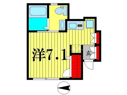 EMILE KINSHICYO(ワンルーム/1階)の間取り写真