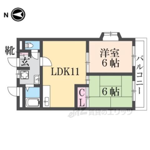 AMITY桜井(2LDK/3階)の間取り写真