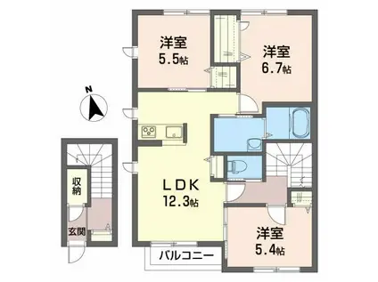 アルカンシェル(3LDK/2階)の間取り写真