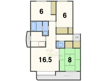 WILL東札幌(3LDK/4階)の間取り写真