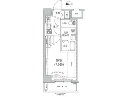 ティモーネ深川リーヴァ(1K/5階)の間取り写真