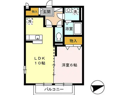 リーベン ルーチェII(1LDK/2階)の間取り写真