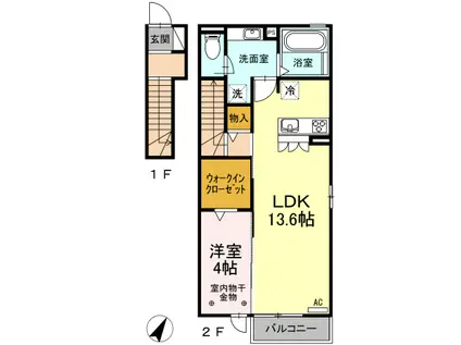 レオパレス東今宿(1K/3階)の間取り写真