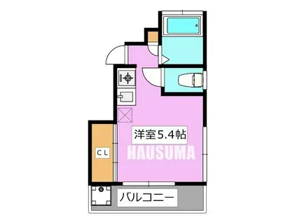 山一向ヶ丘ステーツ(ワンルーム/2階)の間取り写真