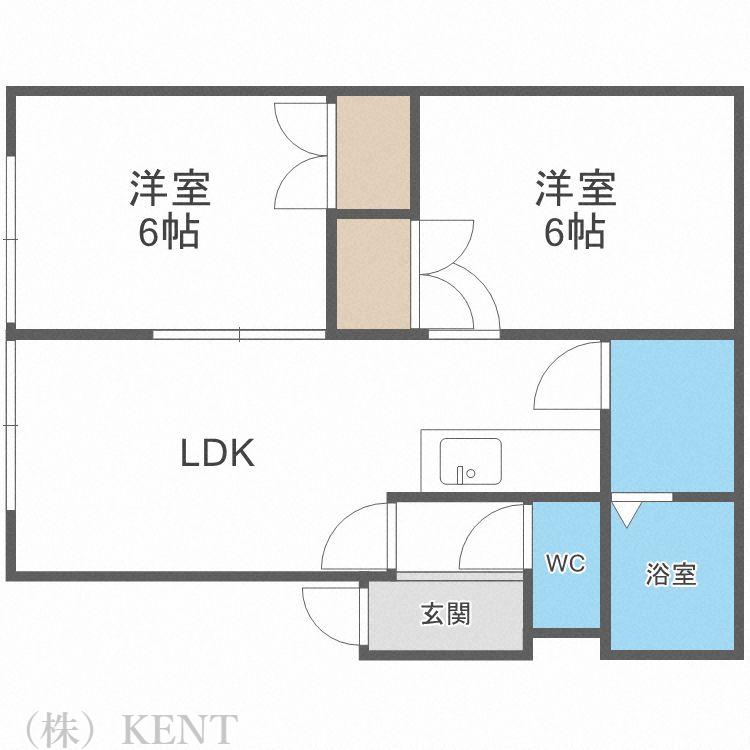 クローバーホーム宮の沢(2LDK/2階)の間取り写真