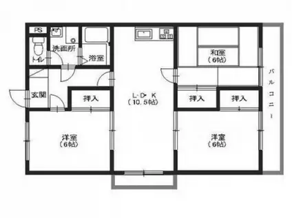 シャトル緑井(3LDK/1階)の間取り写真