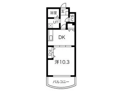 M・HOUSE・1(1DK/3階)の間取り写真