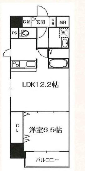 コルテ浅草寿(1LDK/12階)の間取り写真