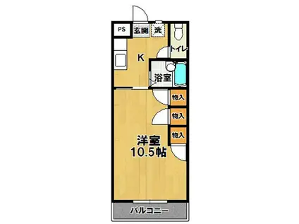 コーポ縞(1K/2階)の間取り写真