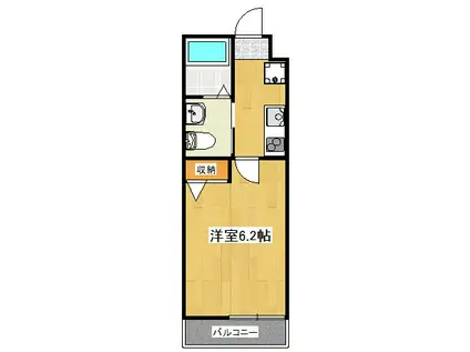 ボチボチ烏丸(1K/2階)の間取り写真