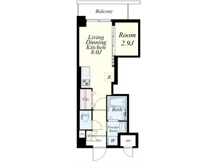 ライフプラン赤坂(1LDK/5階)の間取り写真