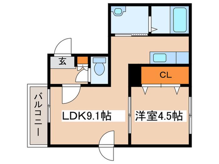 プルミエ福住(1LDK/4階)の間取り写真