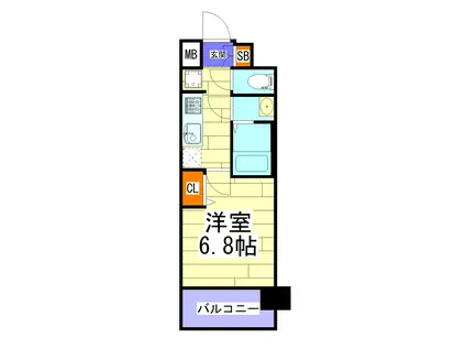 アドバンス大阪ヴェンティ(1K/8階)の間取り写真