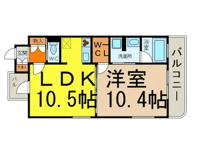 さくらHILLS 名駅ノース(1LDK/7階)の間取り写真
