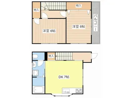 エスポワールYAMATO(2DK/1階)の間取り写真