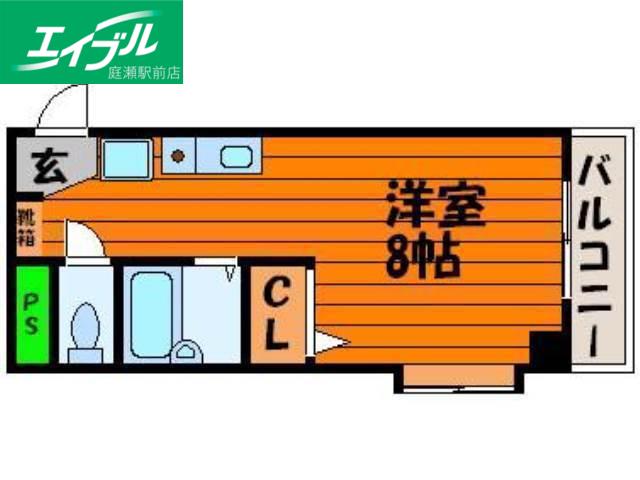 PORTAGRANDE(1K/2階)の間取り写真