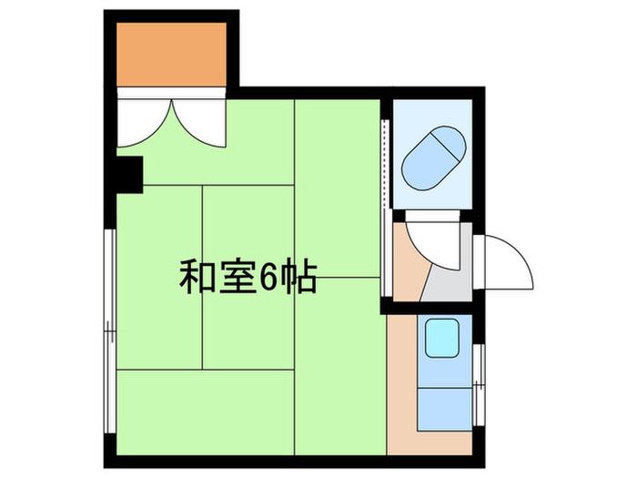浜田ビル(ワンルーム/4階)の間取り写真