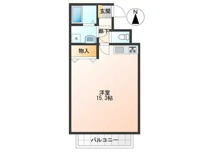 ハイムルビコン(ワンルーム/4階)の間取り写真