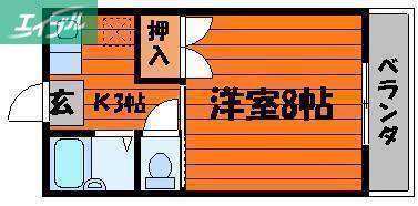 ラ・ヴィータ西市(1K/5階)の間取り写真