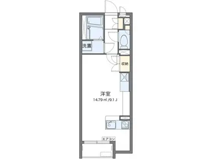 ミランダアンネイハイム(ワンルーム/2階)の間取り写真