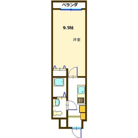 岩塚テラス(1K/2階)の間取り写真