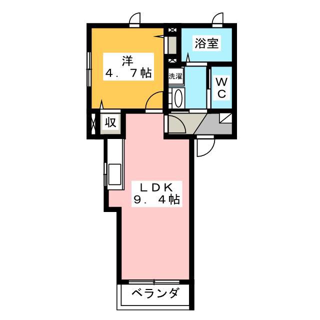 ディアコートみすず(1LDK/1階)の間取り写真