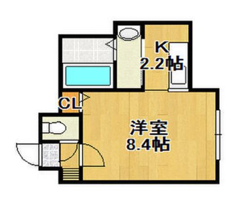 アンランジュ(1K/4階)の間取り写真