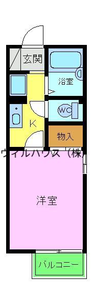 ベルピエス(1K/1階)の間取り写真
