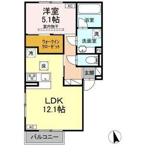 パルミエ III(1LDK/1階)の間取り写真