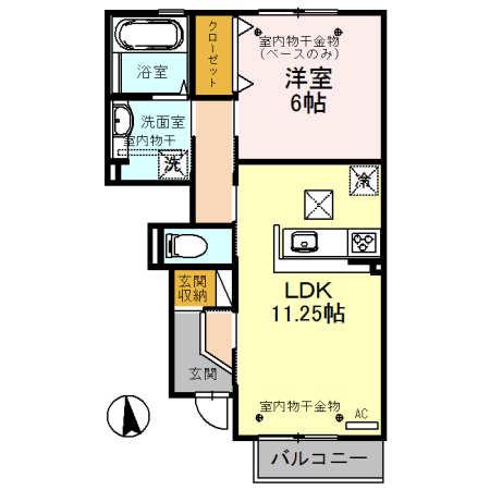 グラン・ニコラ(1LDK/1階)の間取り写真