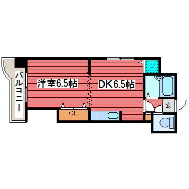 ローヤルハイツ月寒東5(1DK/2階)の間取り写真