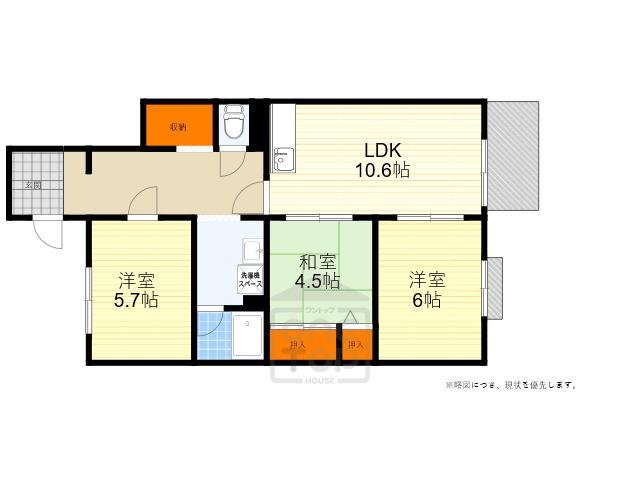 レジデンス吉川(3LDK/4階)の間取り写真