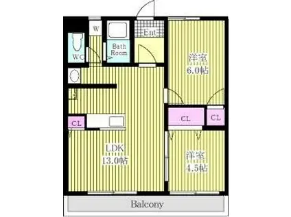 PIACEVOLE(2LDK/3階)の間取り写真