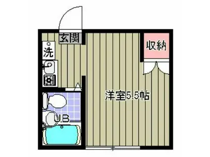 ファミーユ本多(ワンルーム/2階)の間取り写真