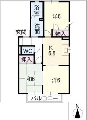 アネックス大畑(3K/2階)の間取り写真
